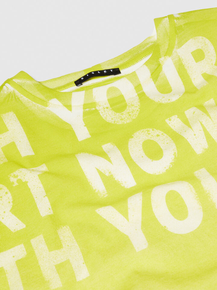 Fade effect t-shirt - boys' short sleeve t-shirts - Lime | Sisley Young image number 3